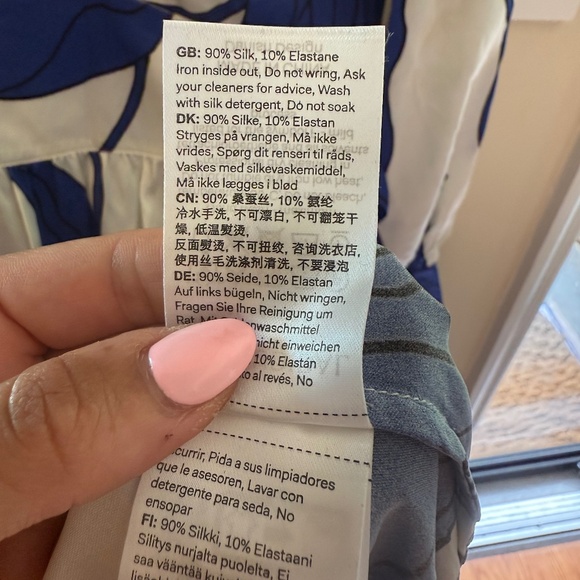 Dea Kudibal Alondradea Blue White Black Silk Satin Women's Fitted Midi Dress - Picture 13 of 17